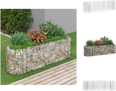 Zdjęcie produktu dla vidaXL Podwyższony kwietnik gabionowy z ocynkowanego żelaza 190x50x50 cm - Donice i doniczki