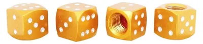 Productafbeelding van Ventieldopjes, kubusvormig, rood, goud, aluminium, voor auto, motorfiets, fiets, vrachtwagen