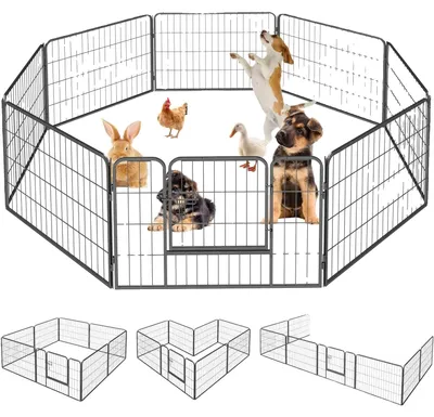 Image de Enclos pour animaux, design modulaire, sûr et protégé, couleur noire