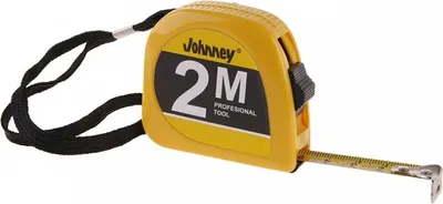Produktbild von Bleimaßband JOHNNEY 2m x 13mm - mattes BandEEC-Zertifikat, Gürtelclip - Packung mit 1 Stück