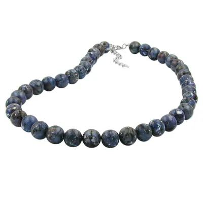 Produktbild von Kette 12mm Kunststoffperlen grau-lila-marmoriert 50cm grau - lila 12mm