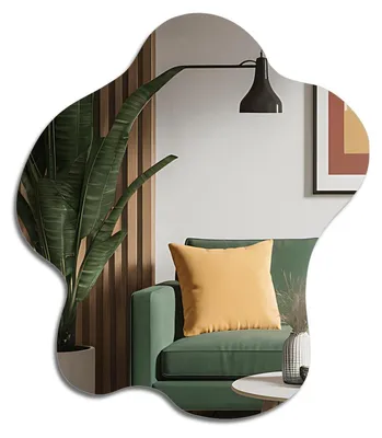 Immagine prodotto di Specchio a figura intera asimmetrico, senza cornice, 58x70 cm. Specchio da parete con retro in MDF e design irregolare