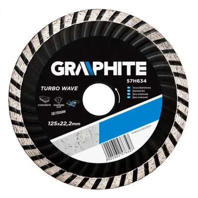 Obrázek produktu pro GRAPHITE Diamantový kotouč 125 x 22,2 mm, turbo vlna