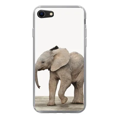Produktbild von MuchoWow® Handyhülle Schutzhülle Hülle für iPhone SE 2022 Baby-Elefant - Tiere - Kinder - Mädchen - Jungen Silikon Softcase Handy Hülle - Schutzhülle