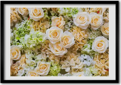 Produktbild von Bild - Bilder - Bilderrahmen - 70 cm x 50 cm - MDF-Rahmen, Wandkunst Rosen