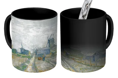 Obrázok produktu pre MuchoWow® Magický pohár Montmartre: mlyny a záhrady - Vincent van Gogh 350 ml Pohár na zmenu farby Darček Nápad na darček - Foto hrnček