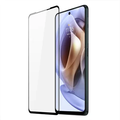 Produktbild von 10D Schutz Glas kompatibel mit Motorola Moto G31 Curved Panzer Folie Vollständig Klebend und Abdeckung
