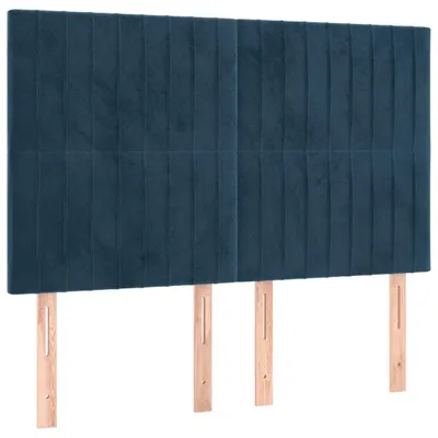 Obrázek produktu pro Čelo postele tmavě modré 144x5x118/128 cm sametové