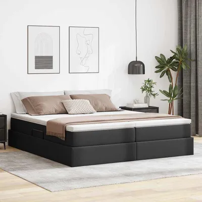 Immagine prodotto di Maison Exclusive - Letto contenitore con materasso Nero 180 x 200 cm Pelle finta