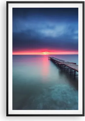 Produktbild von Gerahmtes Poster - Schwarzer Rahmen - Brücke Meer Landschaft - 61x91,5 cm - Wand Bild - Wanddeko - Wandbilder - Kunstposter - Wandposter - Bilderrahmen - Bilder - Kunstdruck - P2BPA61x91-4955