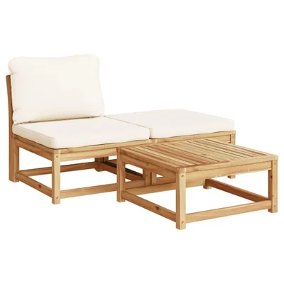 Produktbild von 3-tlg. Garten-Lounge-Set mit Kissen Massivholz Akazie