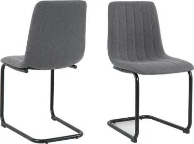Produktbild von Möbilia Freischwinger-Stuhl, 2er-Set | Bezug Strukturstoff | Gestell Metall | B 43 x T 53 x H 87 cm | anthrazit – schwarz | 21020069 | Serie STUHL