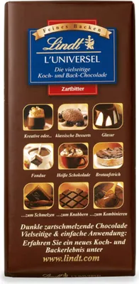Produktbild von Lindt Luniversel vielseitige Koch und Back Zartbitter Schokolade 200g