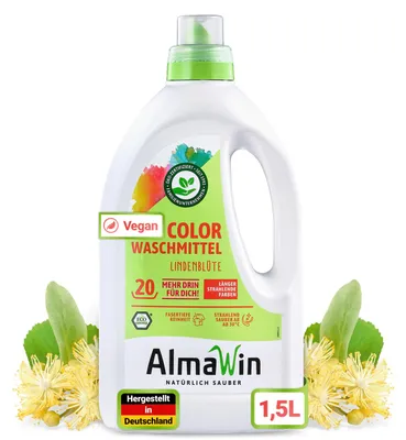 Produktbild von AlmaWin Color Waschmittel Flüssig - mit Lindenblüten - 6er 1500ml