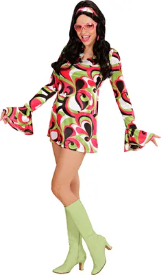 Produktbild von Kostüm 70er Jahre Kleid Flower Power Größe M 70er Jahre Kleid Hippie Verkleidung Gr. M in grün
