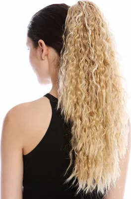 Produktbild von WIG ME UP Zopf Pferdeschwanz Lang Lockig Krepplocken Blond Platin Gesträhnt N461-V-24BH613