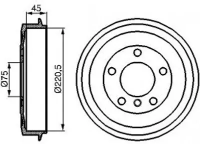 Produktbild von BOSCH 0 986 477 043 - OE 34 21 1 158 815 Bremstrommel für 3er (E36)