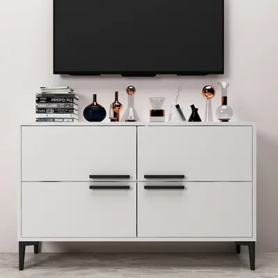Obrázok produktu pre Skye Decor, TV stolík/skrinka - Pupuma (biela + orech)