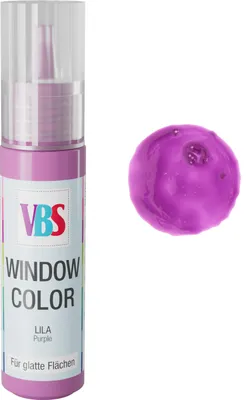 Produktbild von VBS Fensterfarbe Lila 20 ml auf Wasserbasis, lichtecht, abziehbar, geruchstral