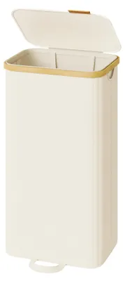 Produktbild von Wäschekorb mit Deckel - 100 Liter - 1 Fach - Bambusrahmen - Hellwarmweiß