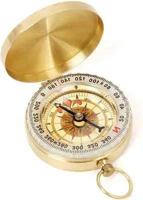 Image de Boussole d'extérieur en métal pour le camping et la randonnée.