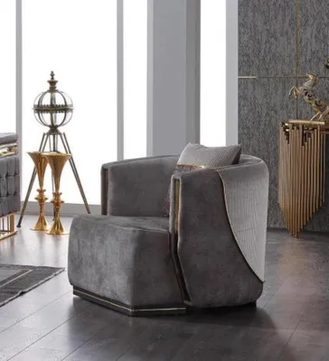 Produktbild von Designer Sessel Wohnzimmer Luxus Modern Sitz Textil Möbel Polstersessel
