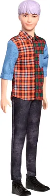 Produktbild von Barbie Ken Fashionistas Puppe mit Lila Haar, Anziehpuppe, Modepuppe