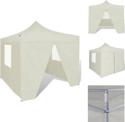 Immagine prodotto di vidaXL Tenda pieghevole a 4 pareti 3 x 3 m bianco crema - Padiglioni e tende per feste