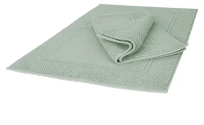 Productafbeelding van Ruggeri set van 2 badmatten, 50x80 cm, zachte katoen, duurzaam, kleur: salie