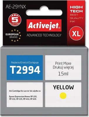 Produktbild von Activejet AE-29YNX Tintenpatrone (Ersatz für Epson 29XL T2994; Höchst; 15 ml; gelb)