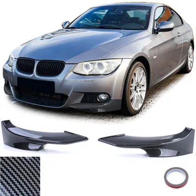 Immagine prodotto di Paraurti anteriore con elementi angolari in fibra di carbonio, compatibile con BMW Serie 3 E92 E93 dal 2010 al 2013, con pacchetto M