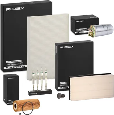 Produktbild von RIDEX Inspektionspaket Filterset für VW Golf IV Schrägheck (1J1) Golf IV Variant (1J5) für AUDI A3 Schrägheck (8L1) für SKODA Octavia I Combi (1U5)