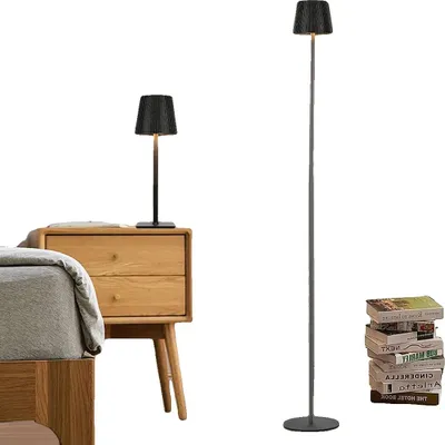 Produktbild von LED Stehlampe, Touch-Steuerung, Wiederaufladbarer Akku, schwarz