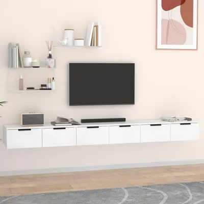Obrázek produktu pro vidaXL Nástěnné skříňky 2 ks. Bílá 102x30x20 cm výrobek ze dřeva