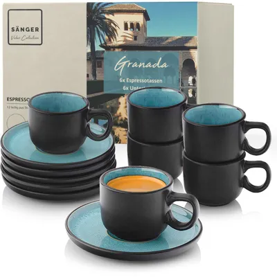 Immagine prodotto di Set di 12 tazze per espresso SÄNGER Granada, in Vetroceramica