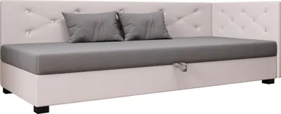 Produktbild von AURA SOFA  Boxspringbett  OLET PLUS 90x195 Komplett-Set mit Bonell Matratze, Polsterbett mit Bettkästen -  Hellbeige/Grau, SAWANA 01/21
