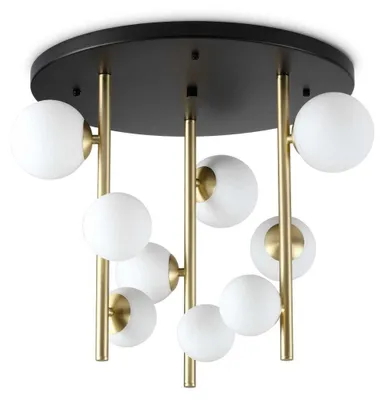 Obrázek produktu pro Ideal Lux 328423 PERLAGE stropné svietidlo 9xG9 D550mm saténová mosadz, biela