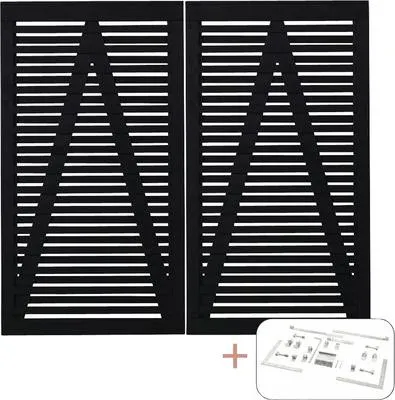 Produktbild von Doppeltor PLUS Osaka inkl. Beschläge 200 x 180 cm RAL 9005 schwarz