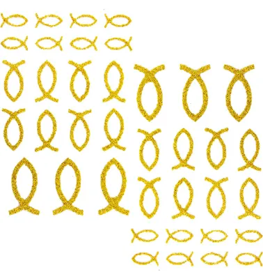 Produktbild von Oblique Unique 38 Fisch Sticker Glitzer Aufkleber Kommunion Taufe Tisch Deko - gold