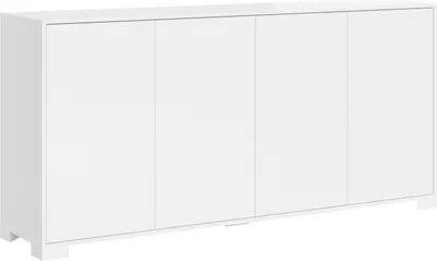 Image de Buffet 4 Portes 172 X 40 X 83 Cm Lumina Blanc Brillant
