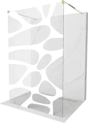 Image de Mexen Kioto paroi de douche 120 x 200 cm, Transparent/Blanc motif 8 mm, Or - 800-120-002-50-97