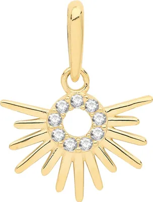 Produktbild von Moderner 9 Karat (375) Gold Damen - Anhänger mit Zirkonia - 14mm*10mm; TRS28203