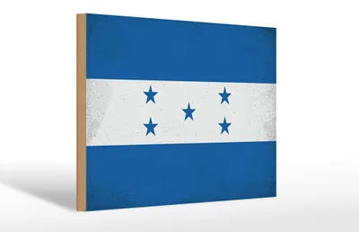 Produktbild von Holzschild Flagge Hondura 30x20cm Flag of Honduras Vintage