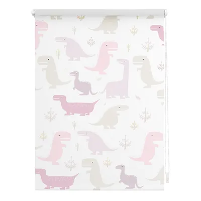 Produktbild von Lichtblick Rollo Klemmfix, ohne Bohren, Verdunkelung, Dino  - Pink 120 x 150 cm (B x L)