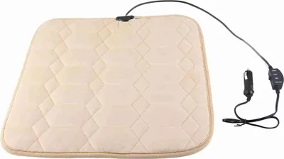 Immagine prodotto di Cuscino riscaldante quadrato per sedile auto con rivestimento in peluche Cuscino riscaldato da 12 V