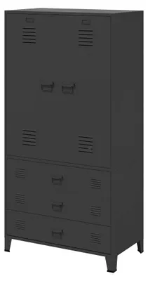Produktbild von Industrial Kleiderschrank Anthrazit 90x50x180 cm Metall