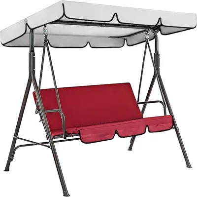 Obrázek produktu pro Potah na sedák houpačky, 150x50 cm, náhradní polštář pro zahradní houpačku a verandu, vodoodpudivý polštář z polyesteru