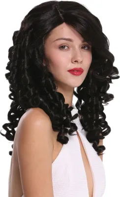 Produktbild von WIG ME UP Perücke Lace Mono Korkenzieherlocken Schwarz BS217-MF-2