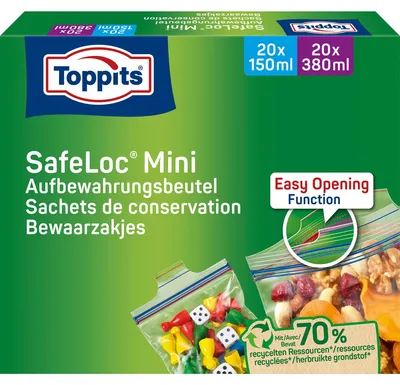 Produktbild von Cofresco Toppits Mini Zip-Verschluss Beutel