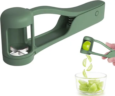 Productafbeelding van Fruitsnijder - Roestvrij staal - Antislip - BPA-vrij - Voedselveilig - Groen